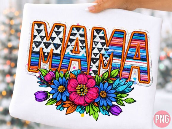 Download Boho Floral Mama Embroidery Texture PNG - Text Collection