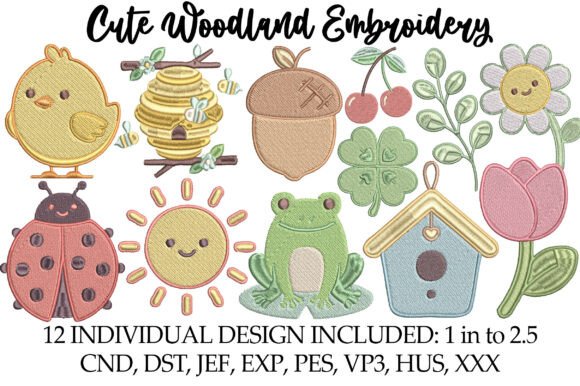 Download Cute Woodland Embroidery - Premium Resources