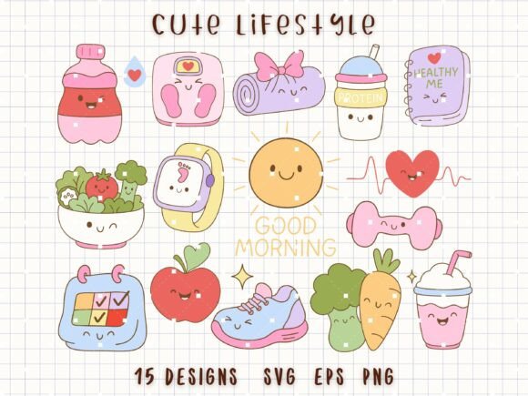 Download Cute Lifestyle SVG Healthy Morning PNG - Cute Collection