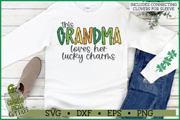 Download Grandma Loves Her Lucky Charms on Sleeve - Premium Resources