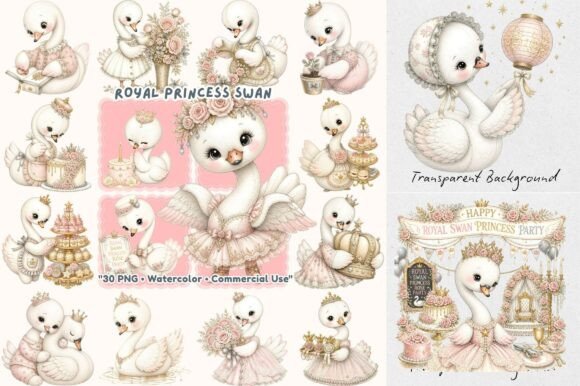 Download Royal Princess Swan Watercolor - Royal princess Collection